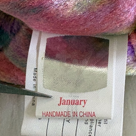 Ty January Vibrant Pink and Multicolor Birthday Bear! - Picture 3 of 4